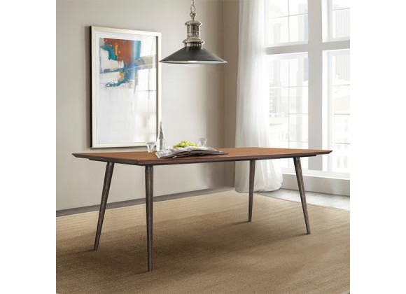 Armen Living Coco Rustic Oak Wood Dining Table In Balsamico