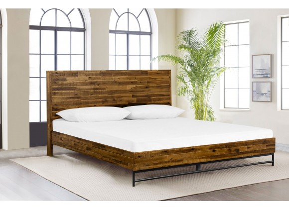 Cusco Rustic Acacia Platform King Bed - Lifestyle