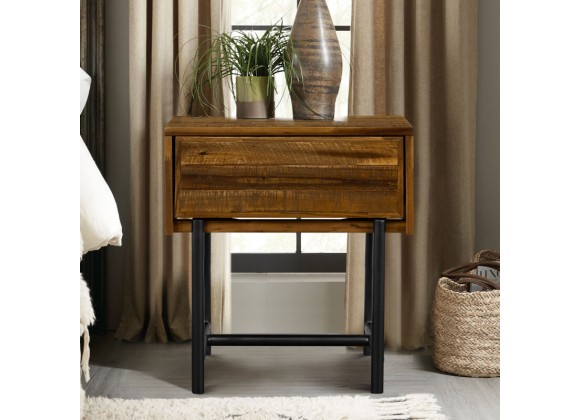 Armen Living Cusco Rustic Acacia Single Drawer Night stand In Antique Acacia