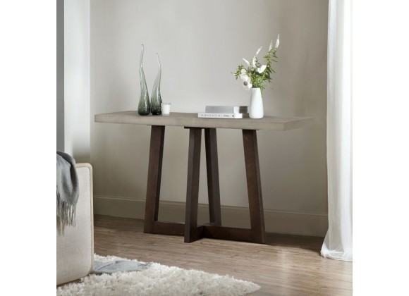 Armen Living Elodie Gray Concrete and Dark Gray Oak Rectangle Console Table