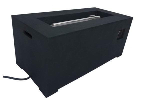 Laurel Outdoor Patio Fire Pit in Dark Grey with Concrete Texture Finish - Angled