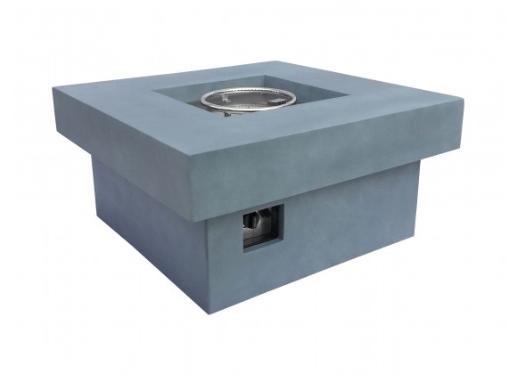 Marquee Outdoor Patio Fire Pit in Light Grey with Concrete Texture Finish - Angled