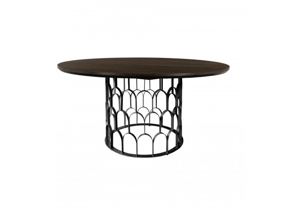 Gatsby Oak and Metal Round Dining Table