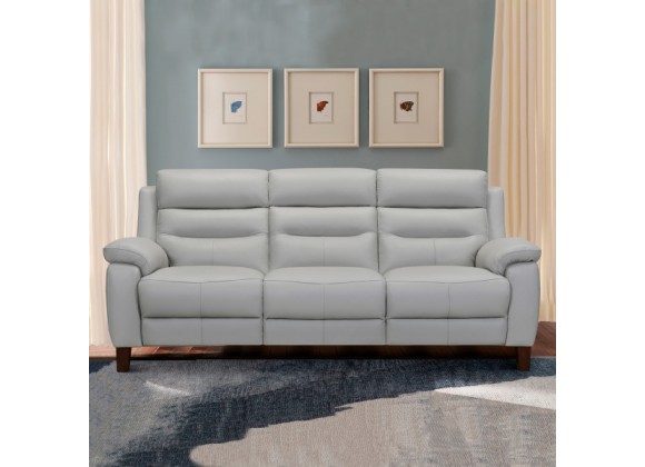 Armen Living Hayward 82" Genuine Dove Gray Leather Power Reclining Sofa