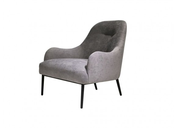 Swoon Lounge Chair Grey Fabric with Black Power Coated Steel