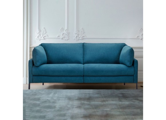 Armen Living Juliett 80" Modern Blue Fabric Power Reclining Sofa