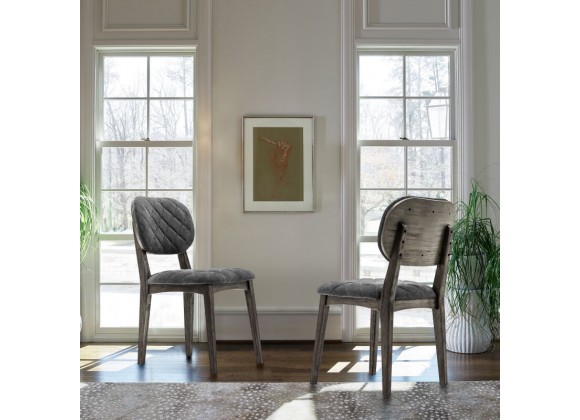 Armen Living Katelyn River Open Back Dining Chair - Set of 2 In Tundra Gray