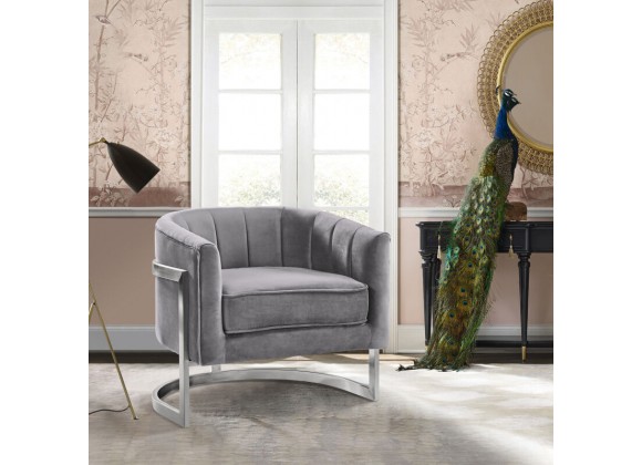 Armen Living Kamila Contemporary Accent Chair Grey