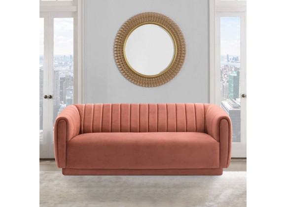 Armen Living Kinsley Blush Modern Velvet Sofa