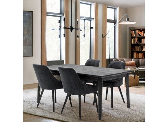 Armen Living Lileth Charcoal / River Upholstered Dining Chair - Set of 2