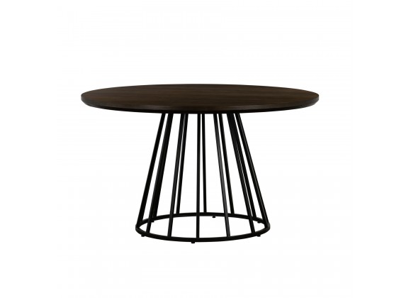 Motion Oak and Metal Round Dining Table