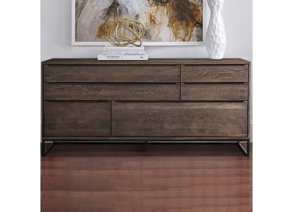 Armen Living Nevada Rustic Oak Wood Sideboard In Dark Brown