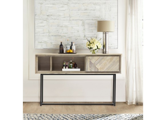 Armen Living Peridot 1 Drawer Console Table in Natural Acacia Wood