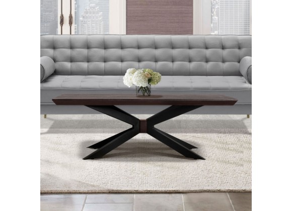 Armen Living Pirate Acacia Modern Coffee Table