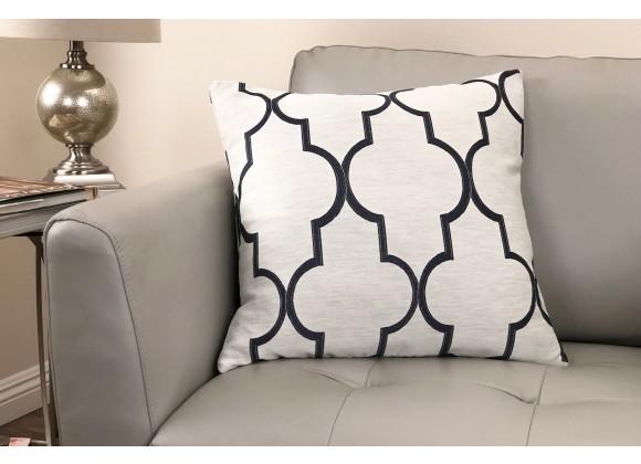 Paxton Contemporary Decorative Feather and Down Throw Pillow In Cobalt Jacquard Fabric - Lifestyle