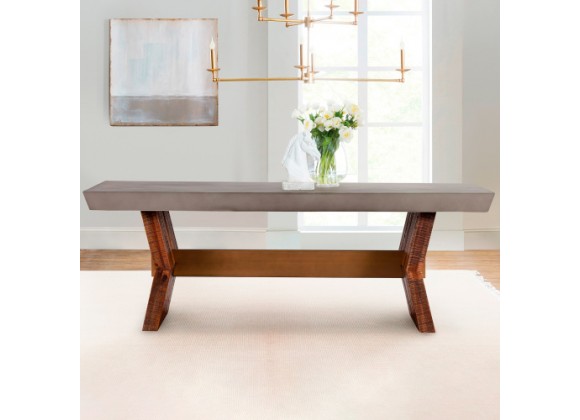 Armen Living Picadilly Rectangle Dining Table In Acacia Wood And Concrete