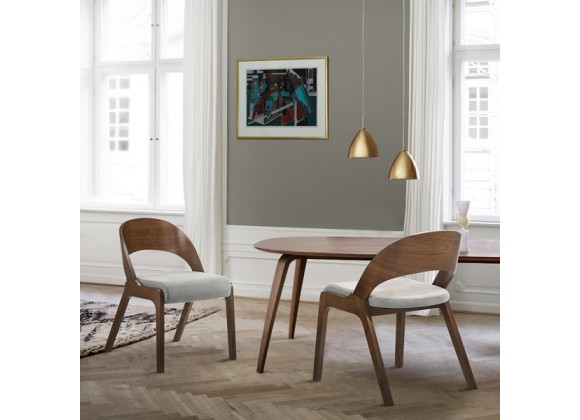 Armen Living Polly Mid-Century Upholstered Dining Chairs In Walnut Finish - Set of 2