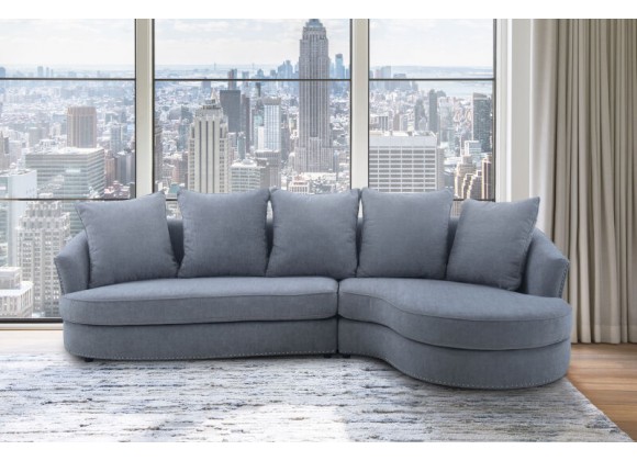 Armen Living Queenly Gray Fabric Uphostered Corner Sofa