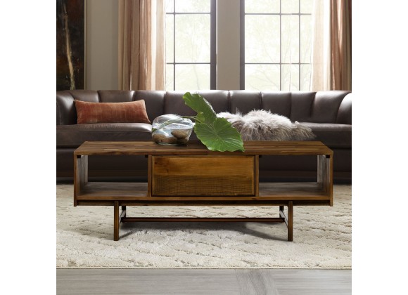 Superb Rustic Oak Coffee Table with Drawer - Lifestyle