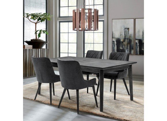 Armen Living Toledo Mid-Century Tundra Gray Acacia Dining Table 