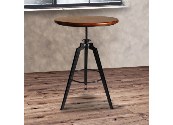 Armen Living Tribeca Pub Table in Industrial Grey Finish with Ash Wood Tabletop - Lifestyle