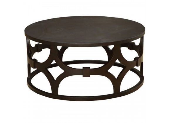 Armen Living Tuxedo Round Coffee Table