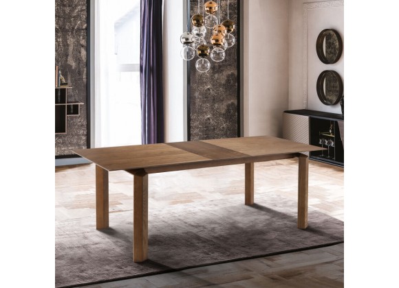 Armen Living Treviso Mid-Century Extension Dining Table In Walnut Finish
