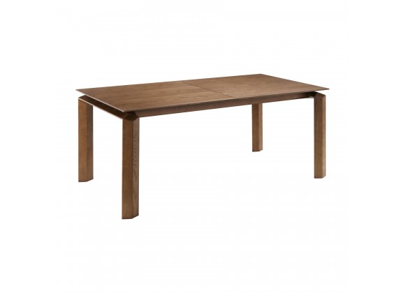 Treviso Mid-Century Extension Dining Table in Walnut Finish and Top - Anglled
