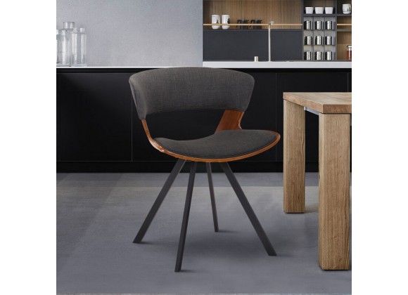 Armen living summer chair in charcoal fabric and walnut wood finish sale