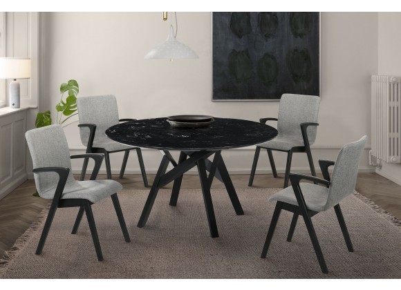 Armen living lczuditoclgl zurich round sales dining table in black finish an
