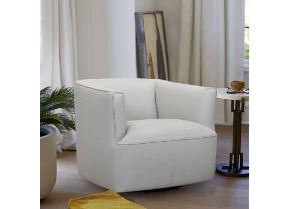 Gray leather barrel chair best sale