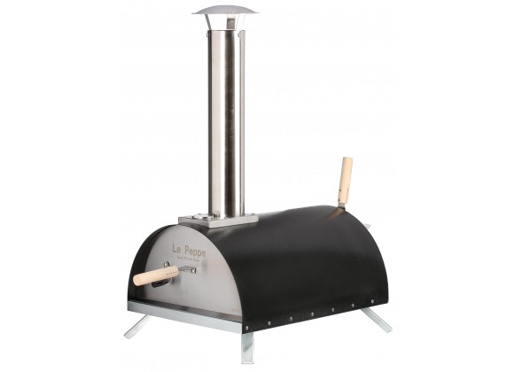 WPPO Ovens Le Peppe Portable Wood-Fired Pizza Oven - Angled in Black