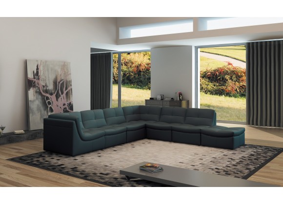 J&M Furniture Lego Leather Sectional Grey