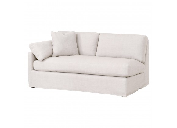 Lena Modular Slope Arm Slipcover 2-Seat 1-Left Arm Sofa - Bisque Espresso - Front Side Angle
