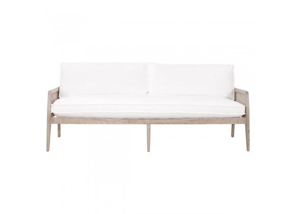Essentials For Living Leone 84" Settee in LiveSmart Peyton-Pearl - Front Angle