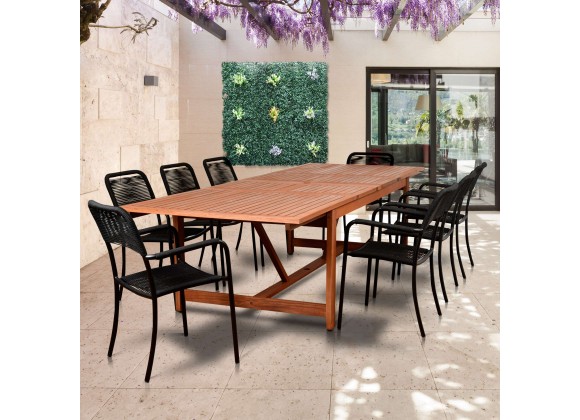 Amazonia Oosterdam 9 Piece Rectangular Patio Dining Set