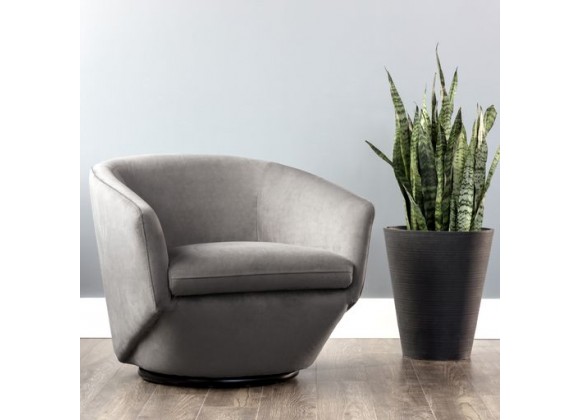 Sunpan Treviso Swivel Lounge Chair in Antonio Charcoal - Lifestyle