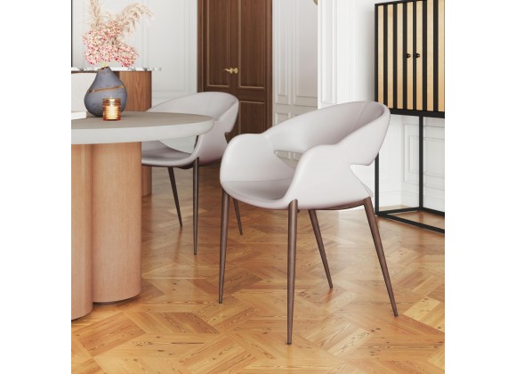 Limay Dining Chair Beige & Walnut- Lifestyle 1