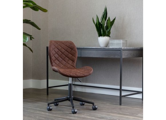 Sunpan Lyla Office Chair Black in Antique Brown - Lifestyle