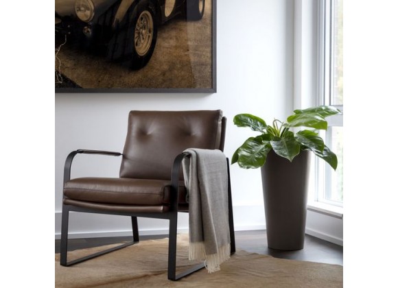 Sunpan Sterling Lounge Chair Missouri Mahogany Leather - Lifestyle