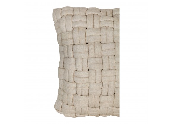 Moe's Home Collection Bronya Wool Pillow - Vanilla - Closeup Angle