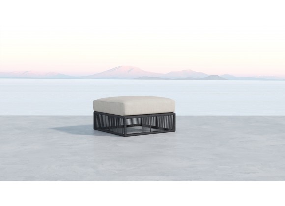 Sunset West Milano Ottoman with Cushion in Echo Ash - Lifestyle