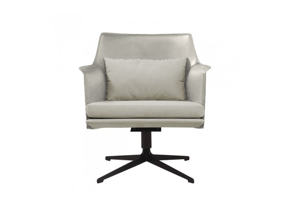 Bellini Modern Living Parma Arm Chair Light Grey, Front Angle