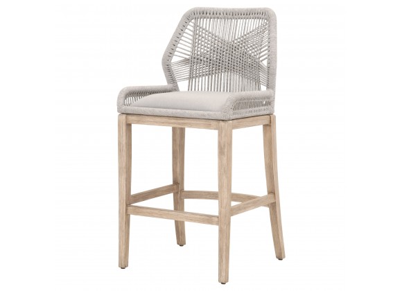 Essentials For Living Loom Barstool in Taupe White Reinforced - Angled