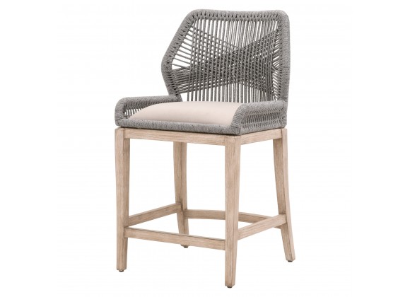 Essentials For Living Loom Counter Stool - Platinum Natural Gray Reinforced - Angled