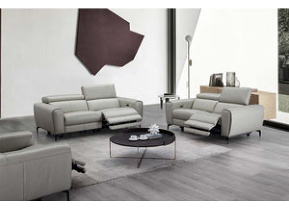 J&M Furniture Lorenzo Sofa in Light Grey- Set View