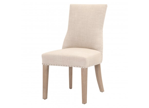 Lourdes Dining Chair in Bisque Natural Gray - Front Side Angle