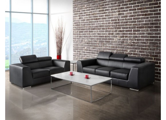 Icon Love Seat Black Premium Leather with Side Split  - Lifestyle