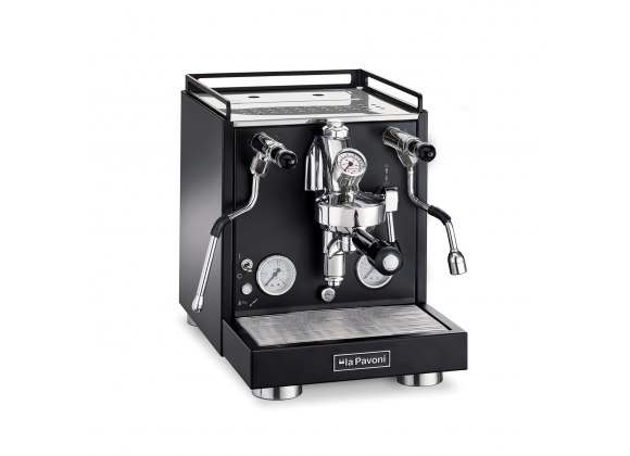 La Pavoni Cellini Evolution Espresso Machines in Black - Angled