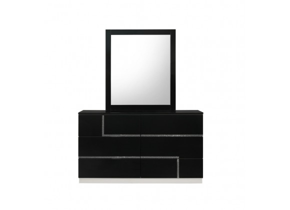 J&M Furniture Lucca Bedroom - Dresser + Mirror Side View